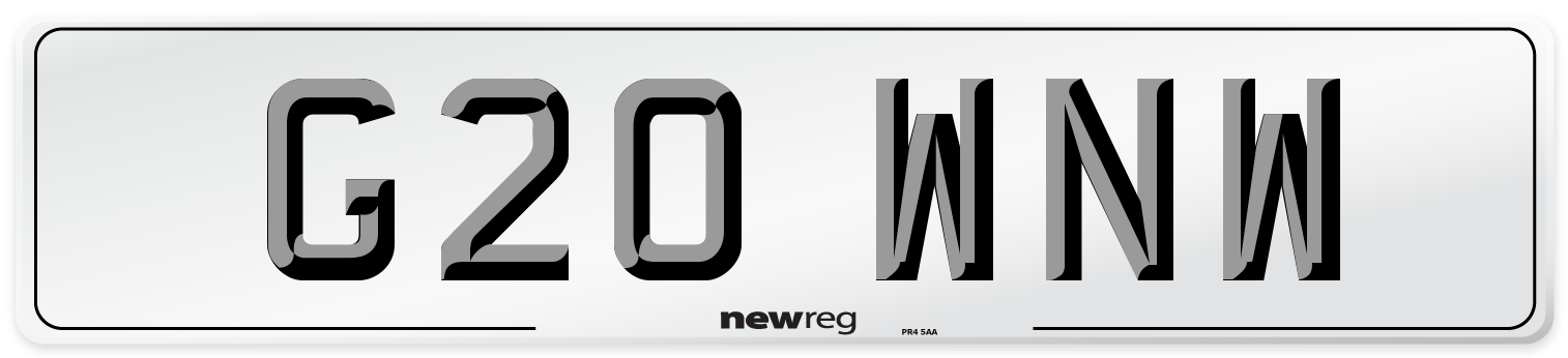 G20 WNW Number Plate from New Reg